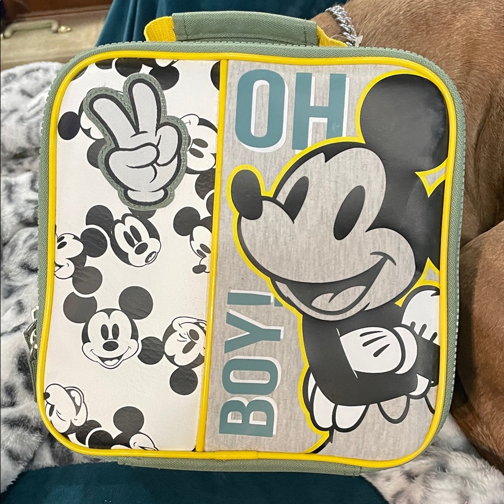 Disney Mickey Mouse Gray and Yellow Lunch Bag